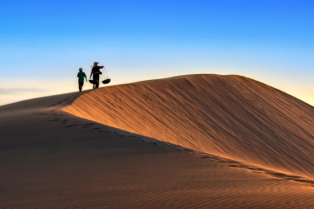 White sand dunes at Bau Trang Mui Ne Vietnam
