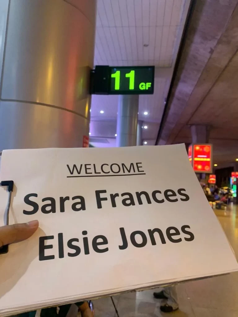 Private airport transfer welcome sign in Ho Chi Minh City