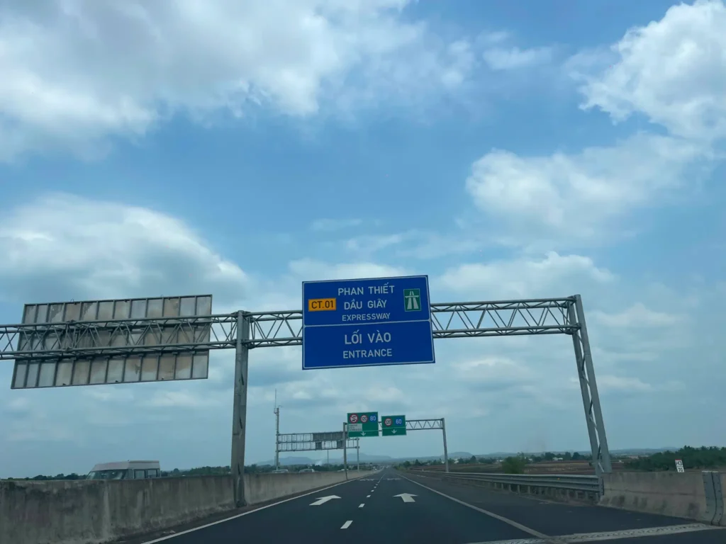 Ho Chi Minh to Nha Trang expressway entrance on the Phan Thiet Dau Giay highway in Vietnam
