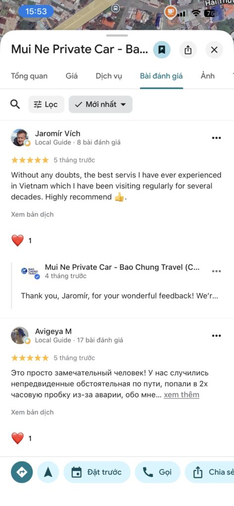 5-звёздочные отзывы клиентов о Bao Chung Travel в Google